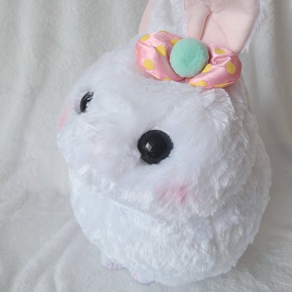 Amuse - Usadama Chan - Pompom Ribbon Big Plushie - Usamofu - Picture 2 of 5